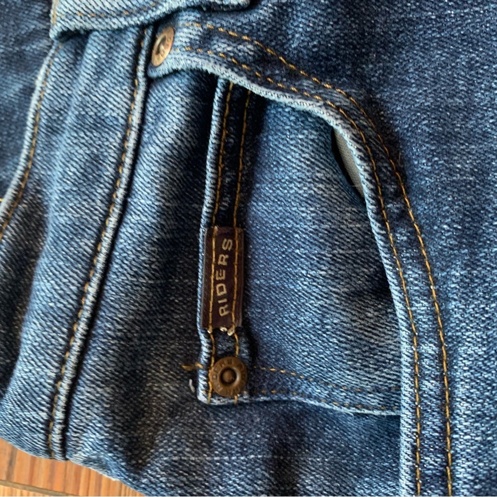 Riders Relaxed Jeans, Women’s Size 14 Petite, Blue Denim Relaxed Fit High Rise - Picture 5 of 13